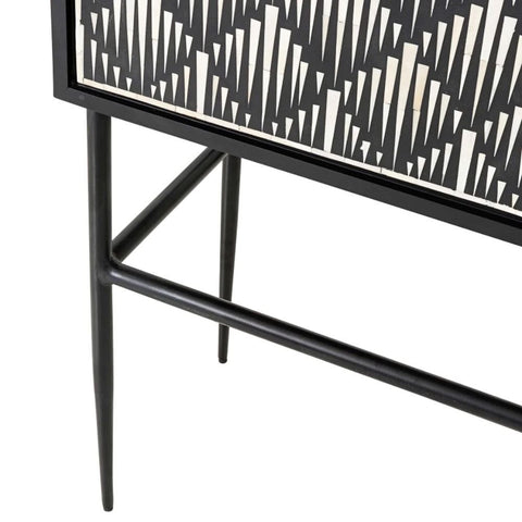 Black Bone Inlay Bar Cabinet | Handcrafted Artisan Home Bar Storage – Oakvello