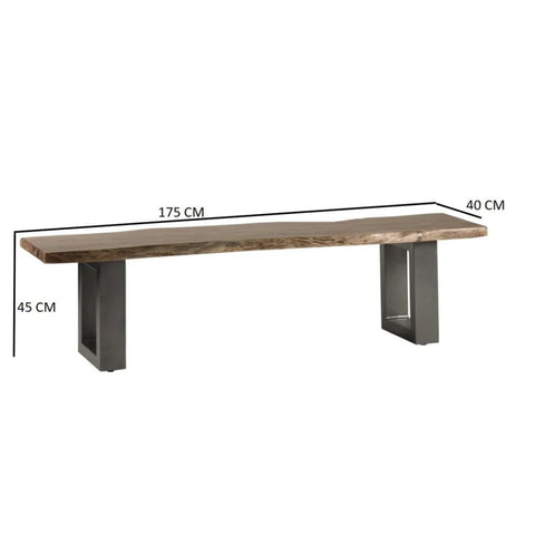 Jaipuri Natural Live Edge Large Dining Bench | Solid Wood Seating – Oakvello