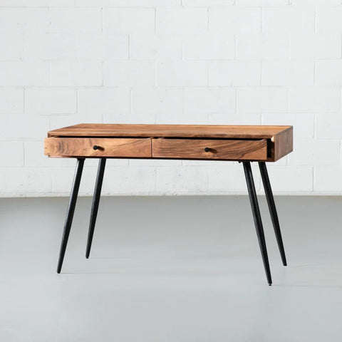 Natural Solid Acacia Wood Desk | Home Office Writing Table – Oakvello