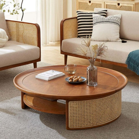 Solid Mango Wood Coffee Table | Rustic Hardwood Living Room Centre Table – Oakvello