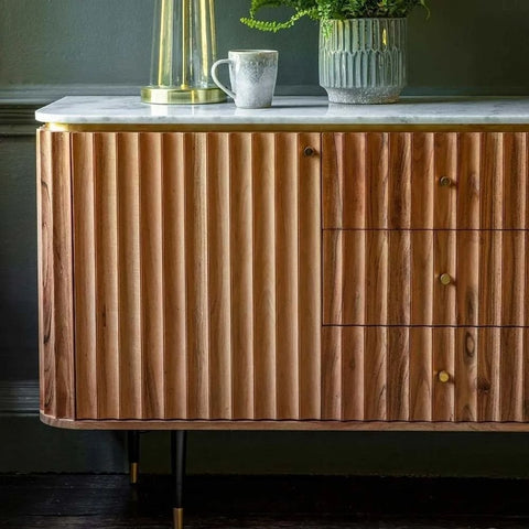 Solid Teak Wood Sideboard | Premium Living Room Storage Cabinet – Oakvello