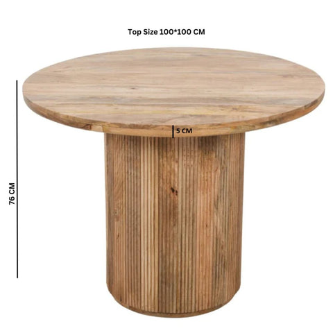 York Natural Solid Wood Round Dining Table | Kitchen & Dining Furniture – Oakvello