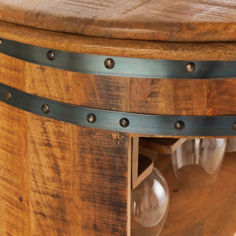 Solid Mango Wood Bar Cabinet | Home Bar Storage Furniture – Oakvello
