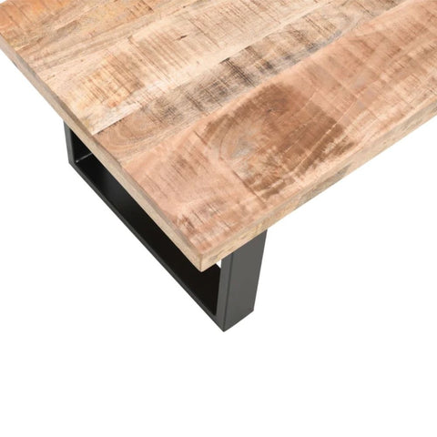 Merlin Solid Mango Wood & Metal Coffee Table | Living Room Furniture – Oakvello