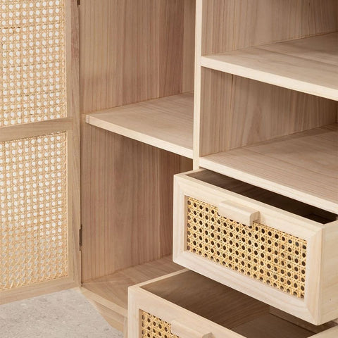 Ralik Solid Wood Sideboard with Drawers | Living Room Storage Cabinet – Oakvello