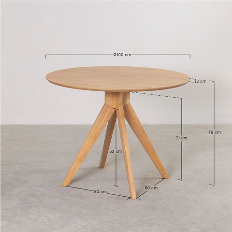 Sekiz 100cm Round Solid Wood Dining Table | Kitchen & Dining Room Furniture – Oakvello