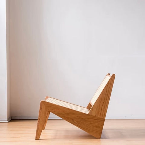 Kangaroo Cane Rattan Chair | Solid Wood Boho Accent Seating – Oakvello