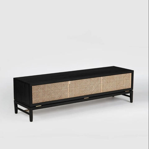 Solid Acacia Wood TV Stand | Media Console & Living Room Storage – Oakvello