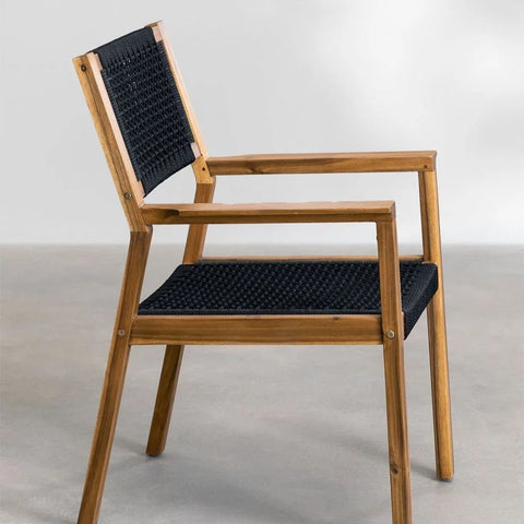 Tenay Square Solid Wood Dining Chair with Armrests | Kitchen Seating – Oakvello