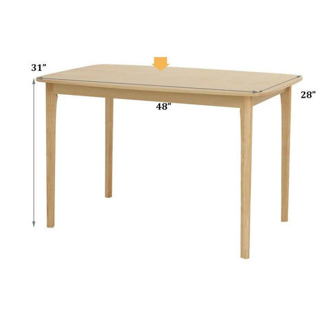Rectangular Solid Wood Dining Table with Solid Wood Legs | Kitchen Furniture – Oakvello