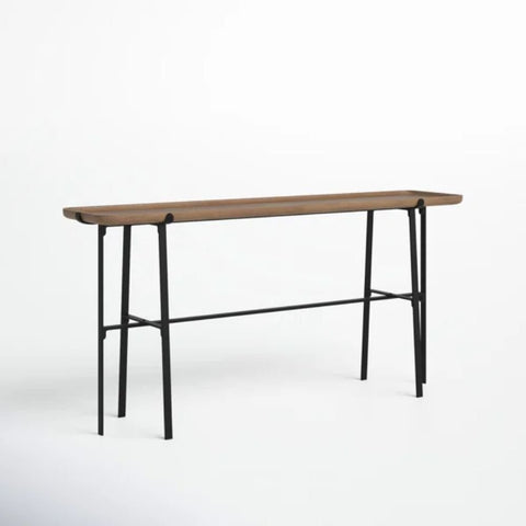 Solid Wood & Metal Console Table | Industrial Entryway Furniture – Oakvello
