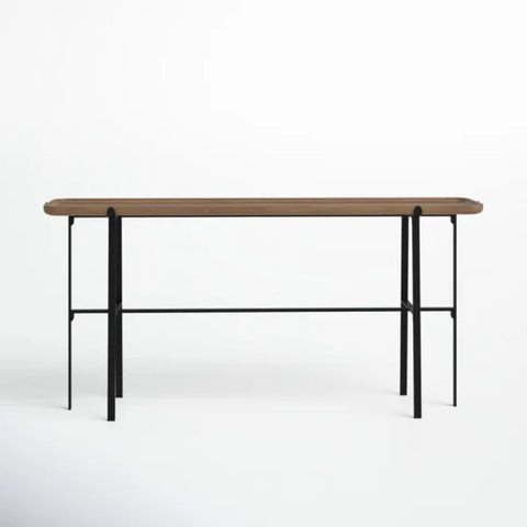 Solid Wood & Metal Console Table | Industrial Entryway Furniture – Oakvello