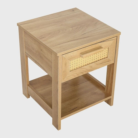 Solid Wood Bedside Table with 2 Drawers | Bedroom Nightstand – Oakvello
