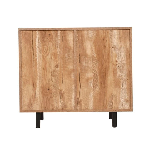 Light Brown Solid Wood Bar Cabinet | Open & Closed Home Bar Storage – Oakvello