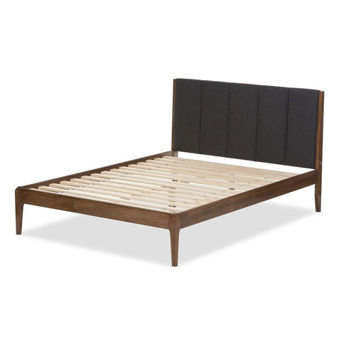 Mid-Century Solid Wood Platform King Size Bed | Retro Bedroom Furniture – Oakvello