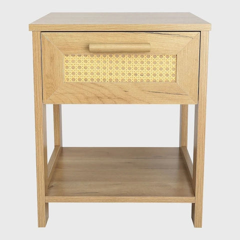 Solid Wood Bedside Table with 2 Drawers | Bedroom Nightstand – Oakvello