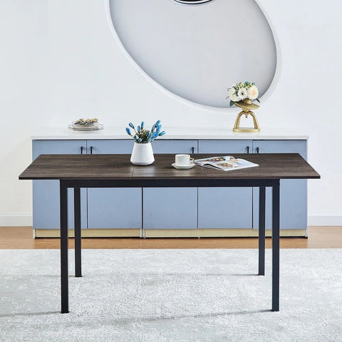 Solid Wood & Metal Dining Table | Industrial Kitchen & Dining Furniture – Oakvello