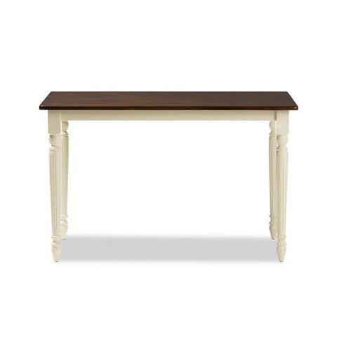 Off-White Solid Wood Dining Table | Light Tone Kitchen Furniture – Oakvello