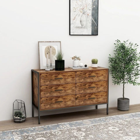 Solid Wood 6-Drawer Cabinet | Bedroom & Living Room Storage Furniture – Oakvello