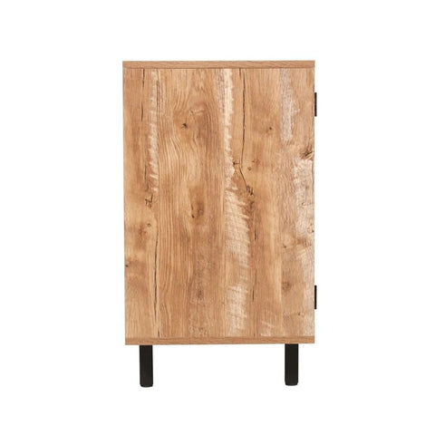 Light Brown Solid Wood Bar Cabinet | Open & Closed Home Bar Storage – Oakvello
