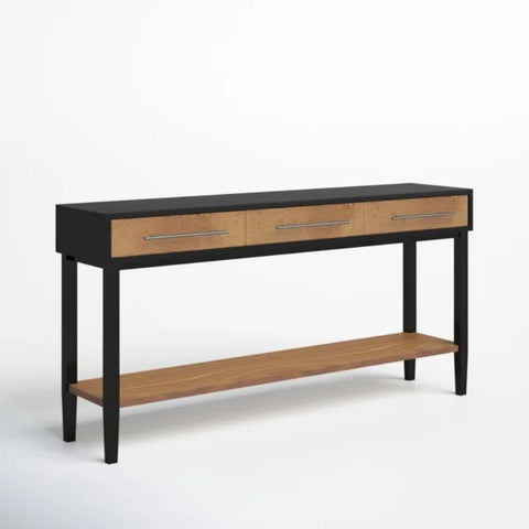 Solid Wood 3-Drawer Console Table | Entryway & Hallway Furniture – Oakvello