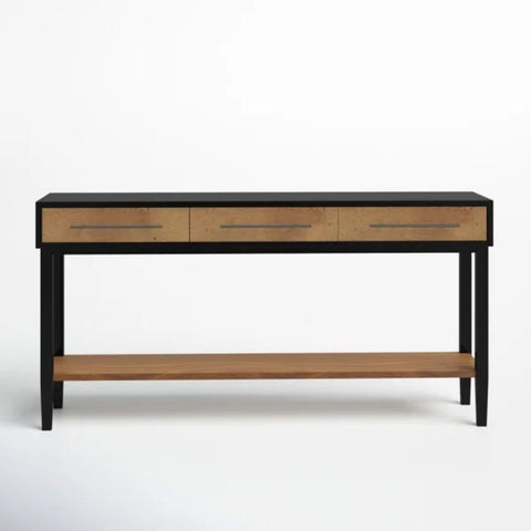 Solid Wood 3-Drawer Console Table | Entryway & Hallway Furniture – Oakvello