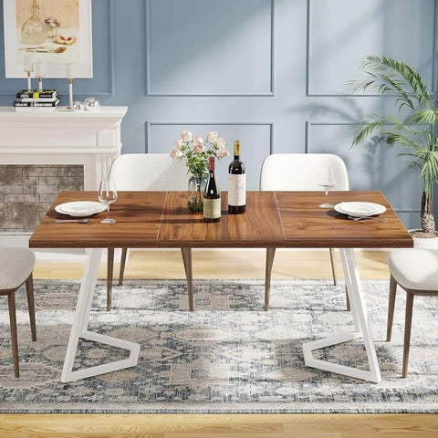 Modern Rectangular Solid Wood Dining Table | Kitchen & Dining Room Furniture – Oakvello