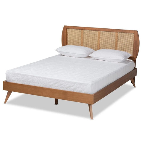 Walnut Finish Solid Wood Bedroom Bed | Premium Furniture – Oakvello