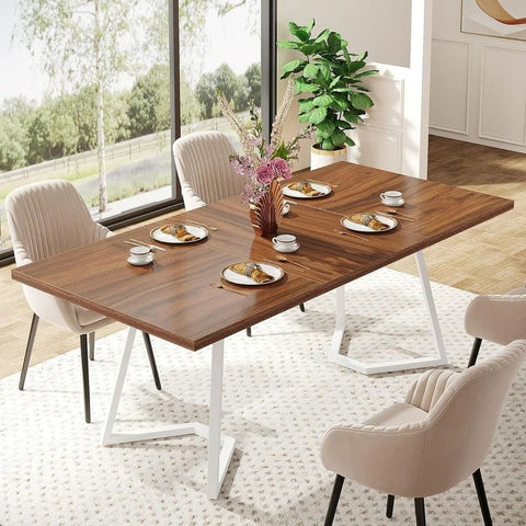 Modern Rectangular Solid Wood Dining Table | Kitchen & Dining Room Furniture – Oakvello
