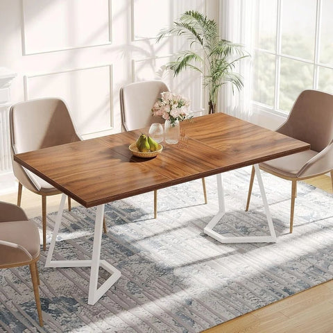 Modern Rectangular Solid Wood Dining Table | Kitchen & Dining Room Furniture – Oakvello