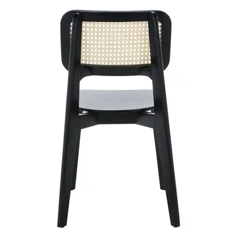 Solid Wood & Cane Dining Chair | Natural Boho Kitchen Seating – Oakvello