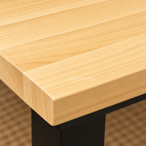 Tatami Low Table | Solid Wood Floor Dining Table with Metal Legs