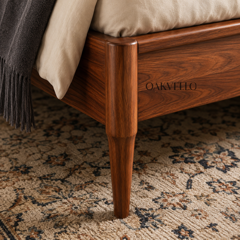 Riviera Rattan Bed – Solid Teakwood & Cane Headboard