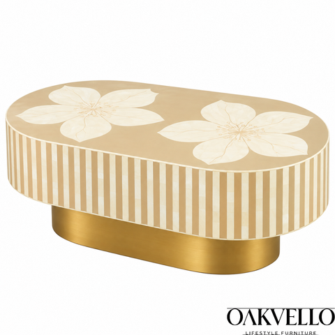 Celestia Bone Inlay Coffee Table | Handcrafted Artisan Living Room Furniture – Oakvello