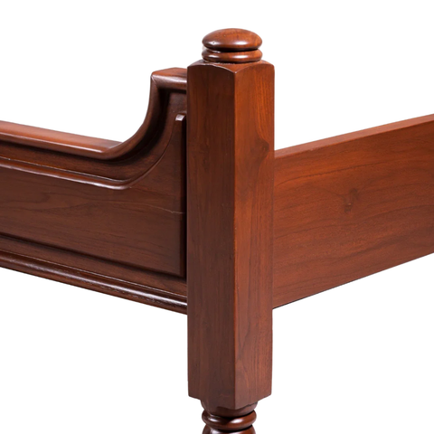 Dunmore Poster Bed | Hand-Turned Four-Poster Bed in Dark Walnut – Oakvello