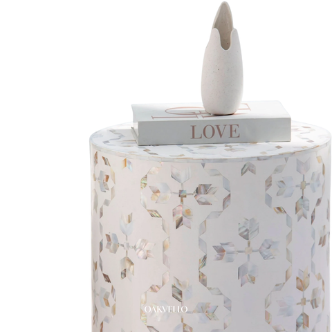 Pearl Bloom Shell Inlay Side Table