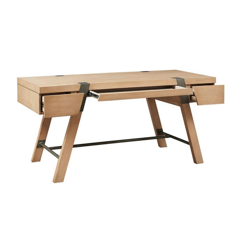 Natural Solid Wood Writing Desk | Home Office Furniture – Oakvello