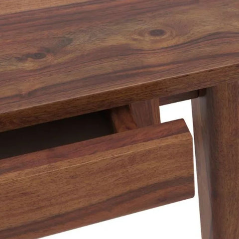 Teak Finish Solid Wood Study Table | Home Office Writing Desk – Oakvello