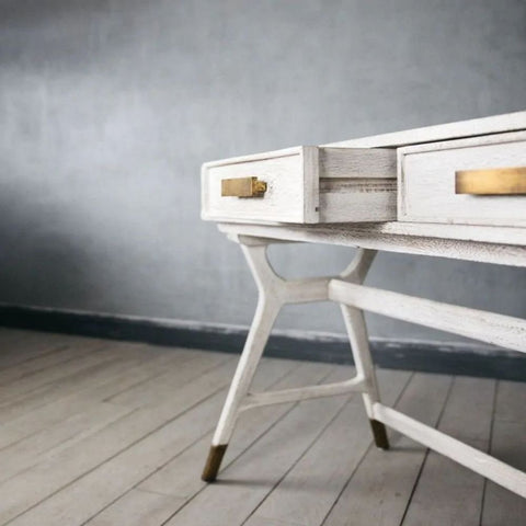Nordic Solid Wood Console Desk | Scandinavian Home Office & Entryway Furniture – Oakvello