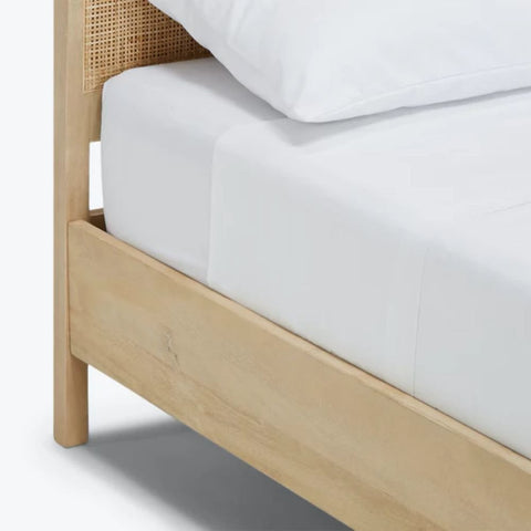Rattan & Solid Wood Bed | Handcrafted Boho Bedroom Furniture – Oakvello