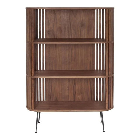 3-Shelf Solid Mango Wood Bookshelf | Living Room Display Storage – Oakvello