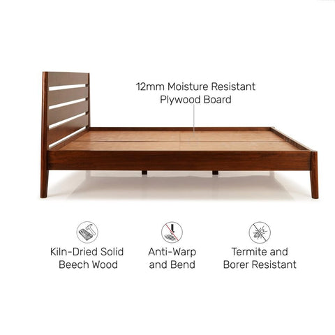 Solid Wood King Size Bed | Handcrafted Premium Bedroom Furniture – Oakvello