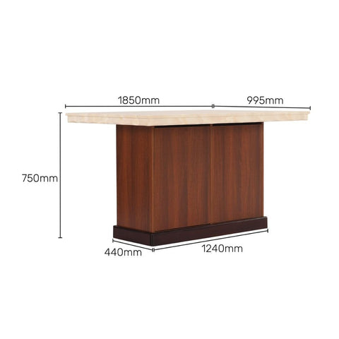 Jaipuri Marble Top Dining Table | Solid Wood Base Kitchen Furniture – Oakvello