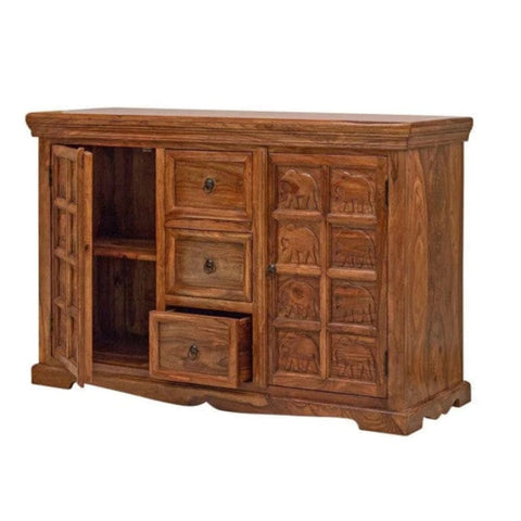 Ajmeri Solid Sheesham Wood Sideboard | Premium Living Room Storage – Oakvello