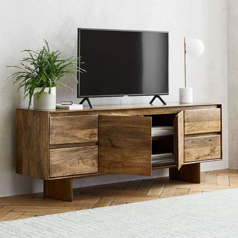 Solid Wood Media Console | TV Stand & Living Room Storage – Oakvello