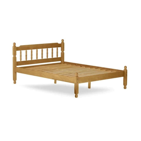 Jodhpuri Solid Pine Wood Bed | Handcrafted Heritage Bedroom Furniture – Oakvello