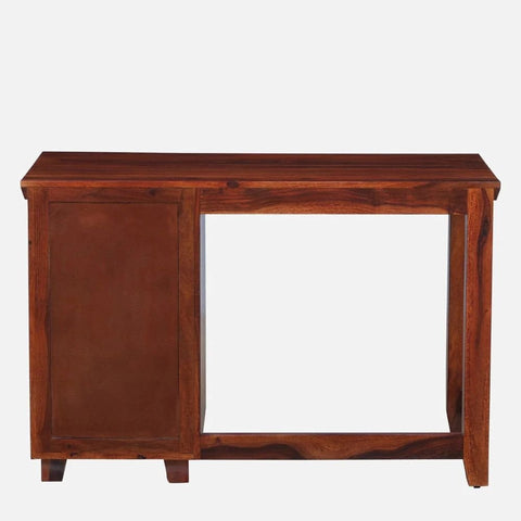 Honey Oak Finish Solid Sheesham Wood Writing Table | Home Office Desk – Oakvello
