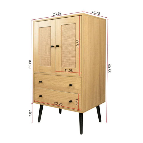 Solid Wood Storage Sideboard with 2 Drawers | Living Room Furniture – Oakvello