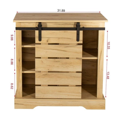 Modern Brown Finish Solid Wood Storage Cabinet | Living Room Furniture – Oakvello