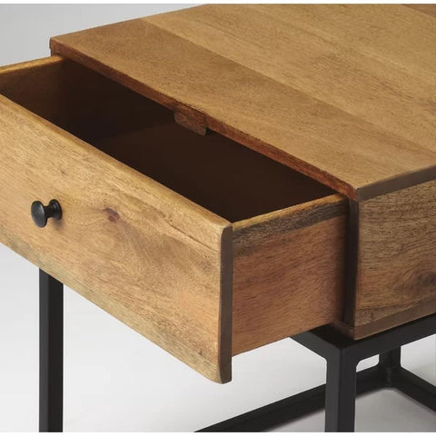 Solid Wood End Table with Storage | Living Room Side Table – Oakvello